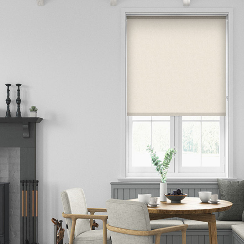 Indoor Blackout Trimmable Roller Blind – Custom Fit Window Shade with Light Control & Privacy, 165cm L x 60cm W, Cream