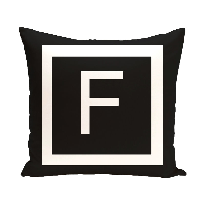 Reversible Throw Pillow, Raven / White, 18" H x 18" W x 2" D, F