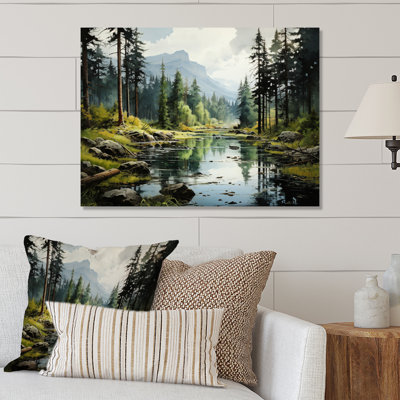 Décoration murale en métal Canada Whispering Pines III - Paysages