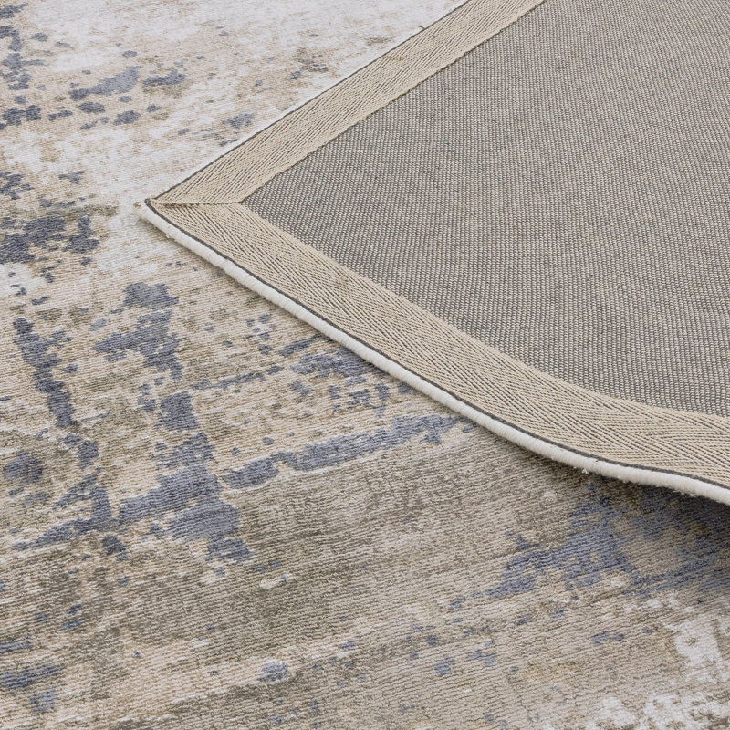 Midhurst Hand Woven Silky Beige/Grey Area Rug, Rectangle 200 x 290cm