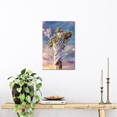 GUTTATY Easter Wall Art, Easter Pictures Wall Decor, Easter Canvas Wall Art Prints for Living Room, Christian Wall Art, Inspirational Spring Pictures of Crosses Framed Ready to Hang 12" × 16"
