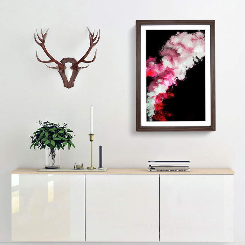 Liquid Bloom in Abstract - Picture Frame Graphic Art Print, Walnut, 50cm H x 35cm W x 2cm D