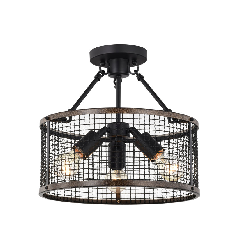 Plafonnier semi-encastré 3 lumières 13,8 po