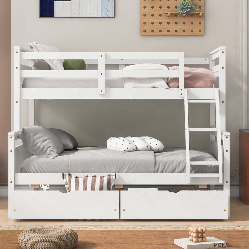 Bunk Bed With Ladder, White