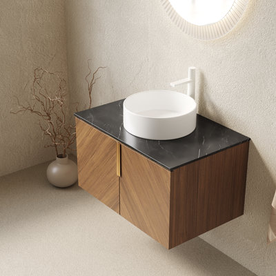 Meuble-lavabo flottant avec lavabo vasque