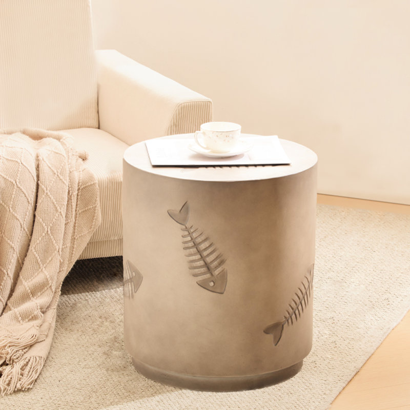 Table d'appoint 16 po en oxyde de magnésium - Poissons et pratique sans assemblage, 19,33 lb de profondeur