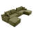 125'' Sectional Sofa With Two Ottomans, Cloud Couch With Deep Seat,L-Shape Sofa With Cup Holders And USB Ports ,Upholstered Corduroy Couches For Living Room-612139371-613206290