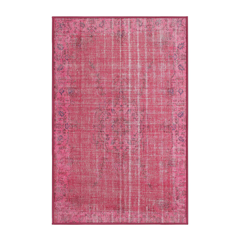 Tapis décoratif rose clair oriental Nyah, Rectangle 8 pi x 12 pi