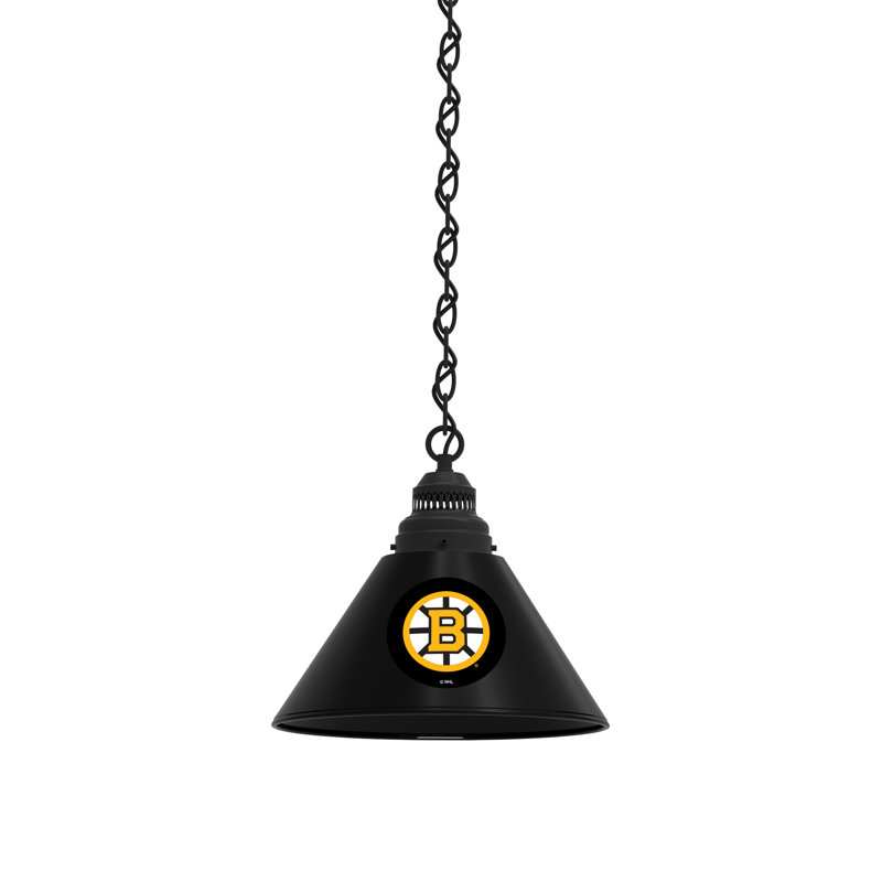 Luminaire suspendu conique 1 lumière NHL, Noir, Boston Bruins
