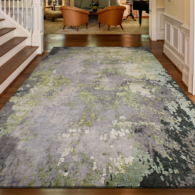 Area Rug in Gray, Rectangle 8' x 10'