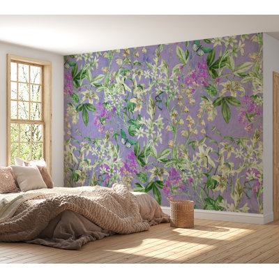 Christopher Peel & Stick Botanical Wall Mural - Spring Garden Lilac