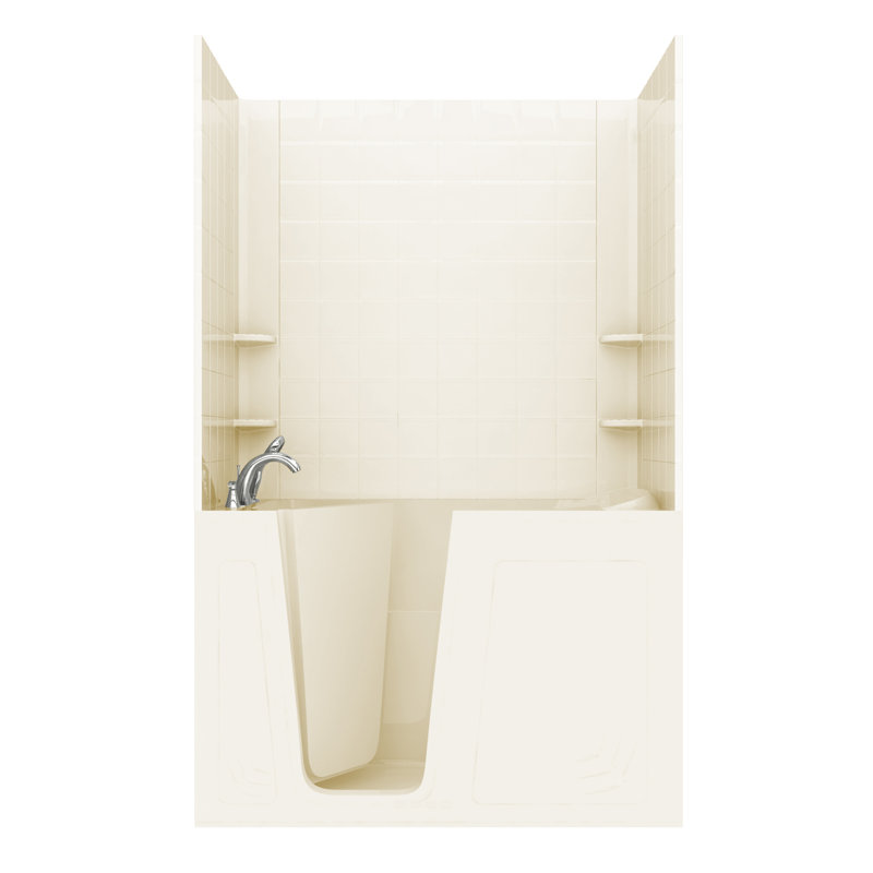 Aspen 60" x 32" Walk-In Soaking Bathtub, Biscuit, Left