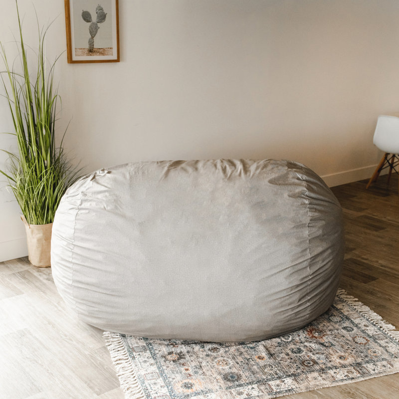 Fauteuil à billes en mousse Big Joe Fuf Giant, Polyester gris, H 39 po x l 62,5 po x P 49 po
