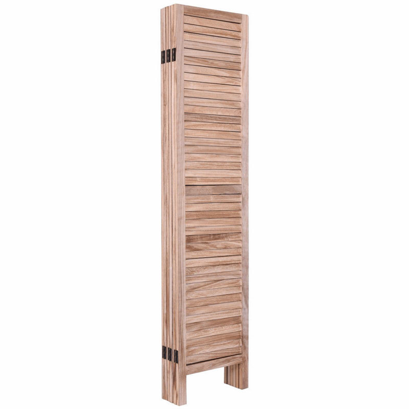 Cloison 6 panneaux en bois massif l 96 po x H 67 po Roumfort, Brun