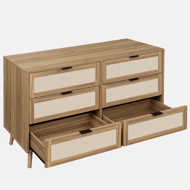 Commode 6 tiroirs Modern, Noyer