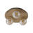 3-Light Glass Goble Wooden Round Flush Mount-2140049053