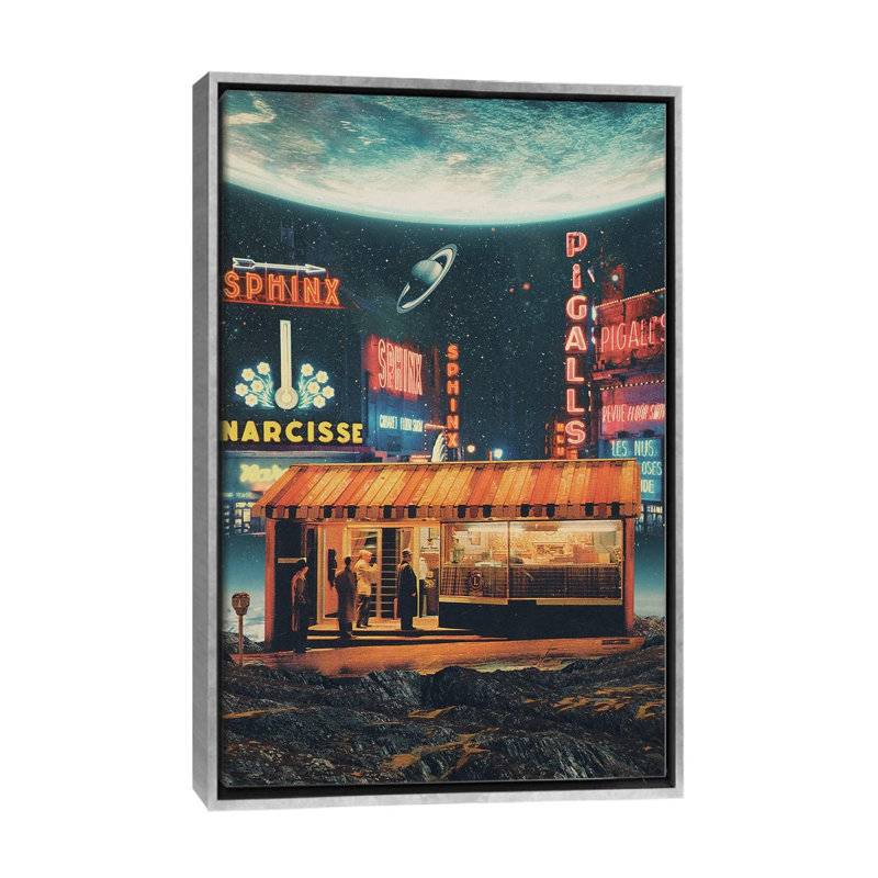 Une carte postale de l'année 2347_1PC6, Encadrement argenté, H 48 po x l 32 po