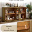 Buffet Old Pine avec 4 portes en verre. Style arqué à la mode. Espace de rangement copieux. Tablettes réglables. Fabrication robuste. Capacité de soutien de 200 lb. Capacité de 52 po. 250 en bas-2022217449