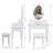 White Princess Vanity Desk Set with Mirror & Cushioned Stool,Light Modes,4-Drawer Wooden Makeup Vanity Table for Girls' Bedroom, Dressing Table with Ample Storage-966677778