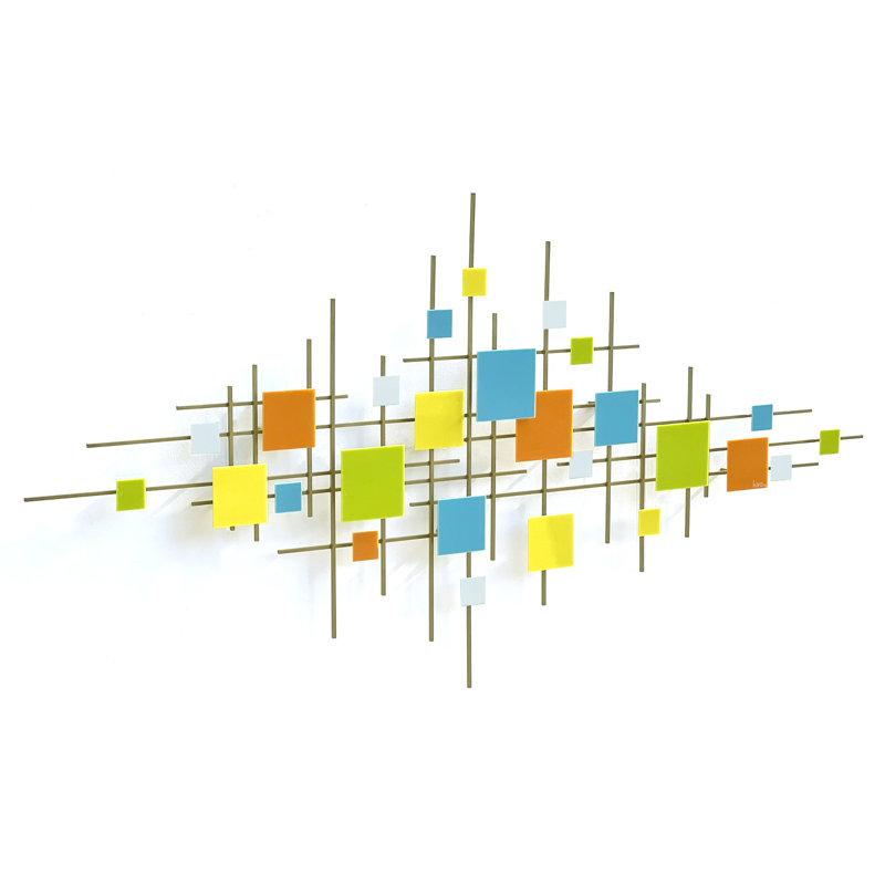 Linear MM Glass And Metal Wall Sculpture