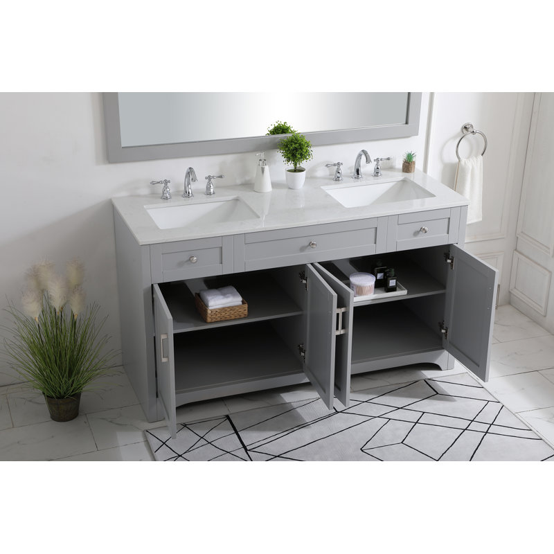 Ensemble de meuble-lavabo double 60 po Moore, Gris