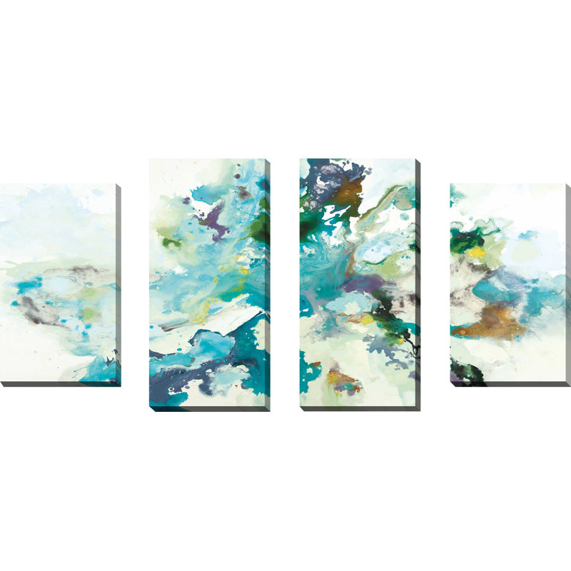 « Remeet »-ensemble de 4 reproductions sur toiles tendues, H 38 po x l 72 po x P 1,5 po