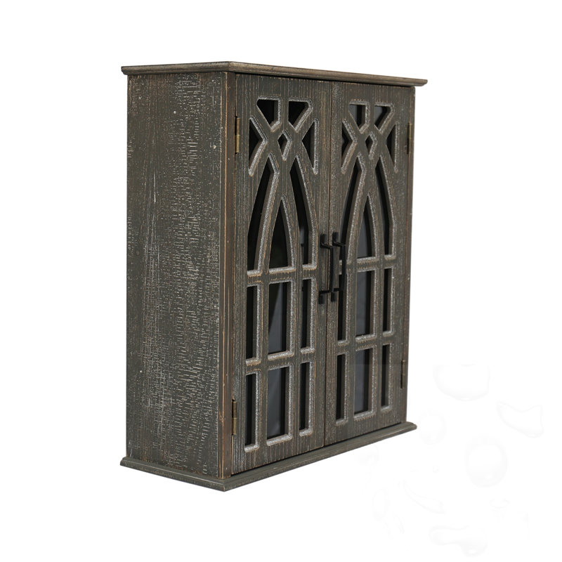 Armoire murale avec portes découpées, Noir antique