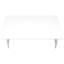 Table basse de style moderne pour le salon, L 40 po rectangulaire, stratifié blanc avec base en métal gris 40 po