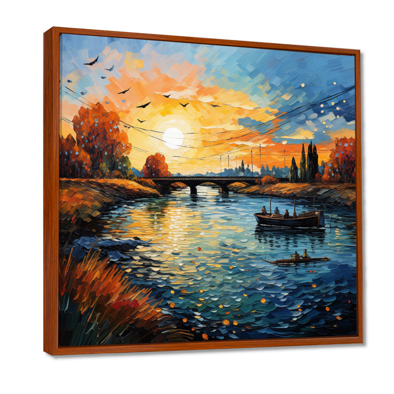 «Vangogh The Bridge At Arles II - Vangogh Wall Art» par Vincent Van Gogh, peinture, H 24 po x l 24 po x P 1 po