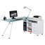 L-Shaped Glass Top Executive Desk