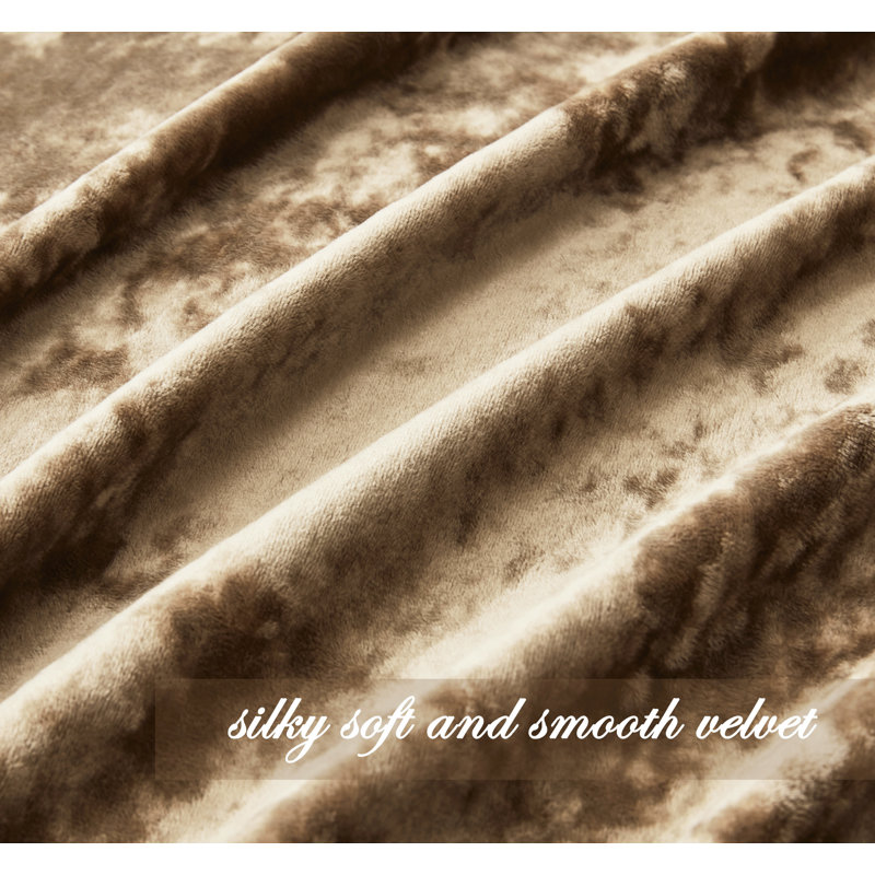 Tan Velvet Room-Darkening Rod Pocket Window Panels