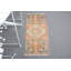 Tapis turc rétro Oushak de petite taille avec un design oriental dans une teinte orange vibrante