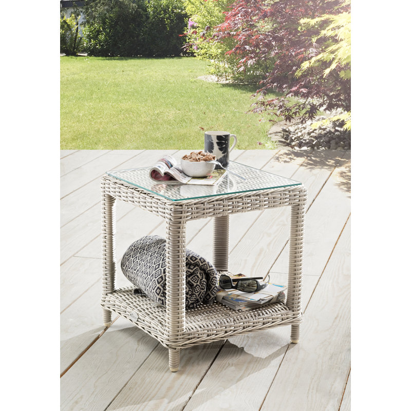 Kinney Rattan Coffee Table, White