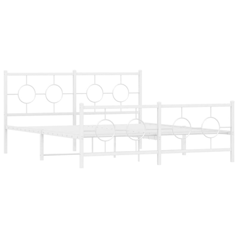 Metal Open-Frame Bed, Queen, White
