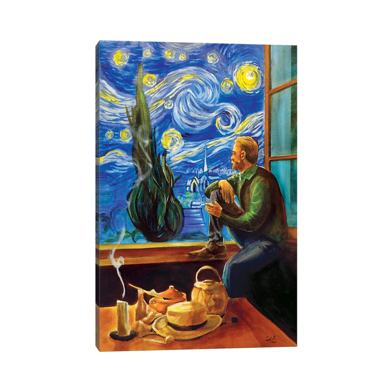 Van Gogh At His Window by Gordon Bruce - Painting on Canvas, Wrapped Canvas, 66.04 cm H x 45.72 cm W x 3.175 cm D