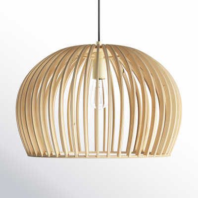 Paz Single Light Wood Dimmable Pendant