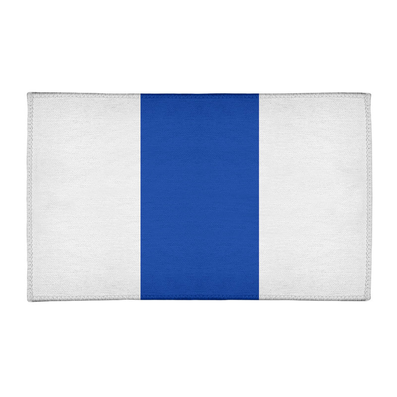 Tapis bleu à rayures de hockey national, Rectangle 4 pi x 6 pi