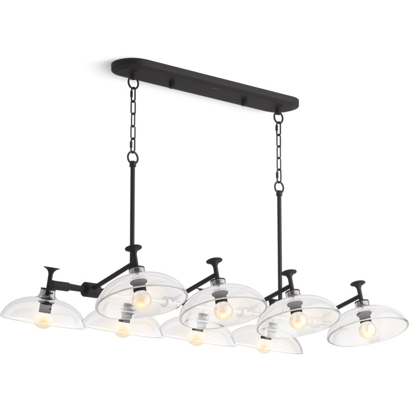 Tone™ 41" Eight-Light Chandelier, Matte Black