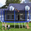 Trampoline 12FT avec panier de basketball, trampoline d'extérieur renforcé de type ASTM avec filet d'enclos