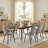 47"-78" Modern Extendable Oval Dining Table with Metal Legs, 2 Leaves, Seats 6-10