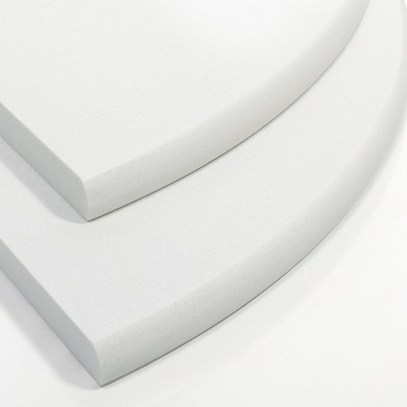 Étagère d'angle murale de douche en marbre naturel poli 9 po x 9 po (ensemble de 2), Blanc, 2
