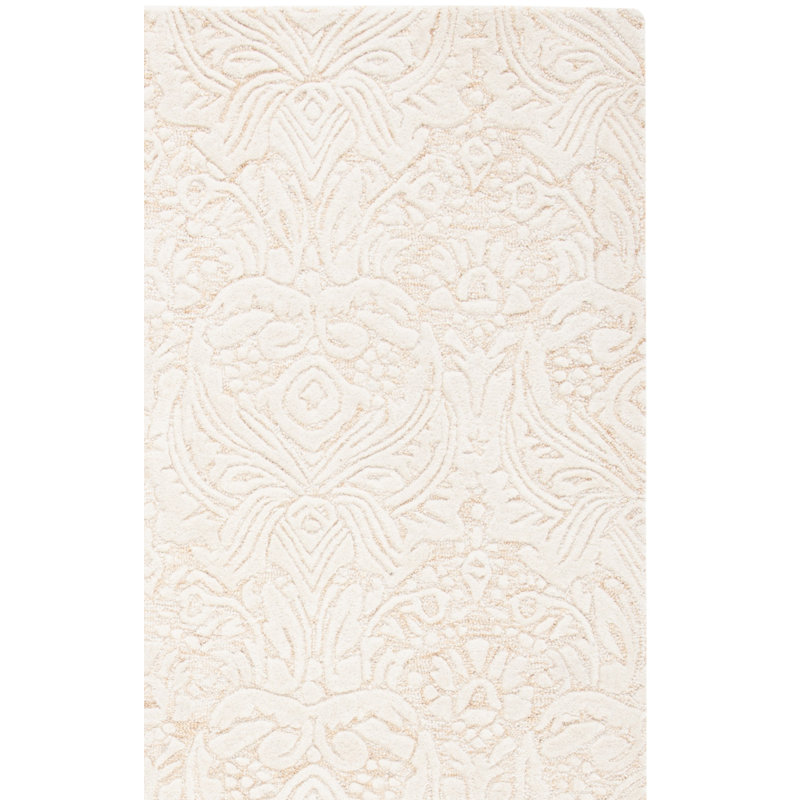 Dunlow Hand Tufted Wool And Cotton With Latex Damask Rug, Square 6'