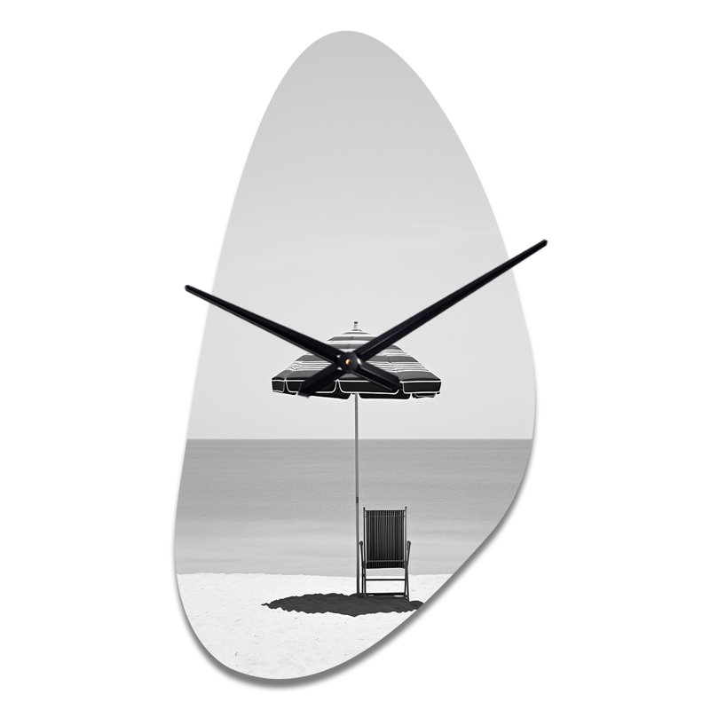 Horloge murale 3D en noir et blanc, Moyenne
