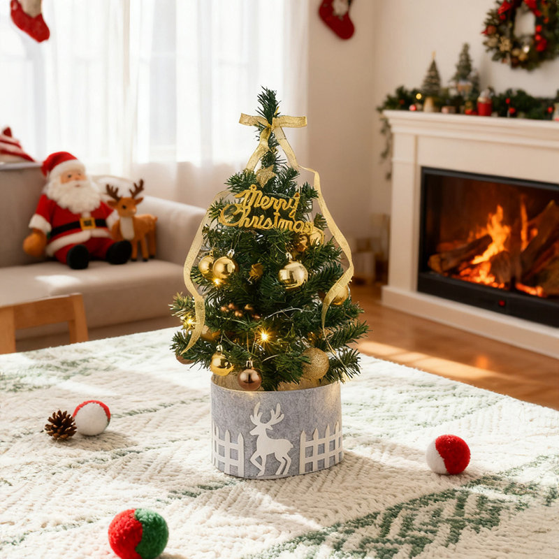 1.9' H Lighted Artificial Christmas Tree