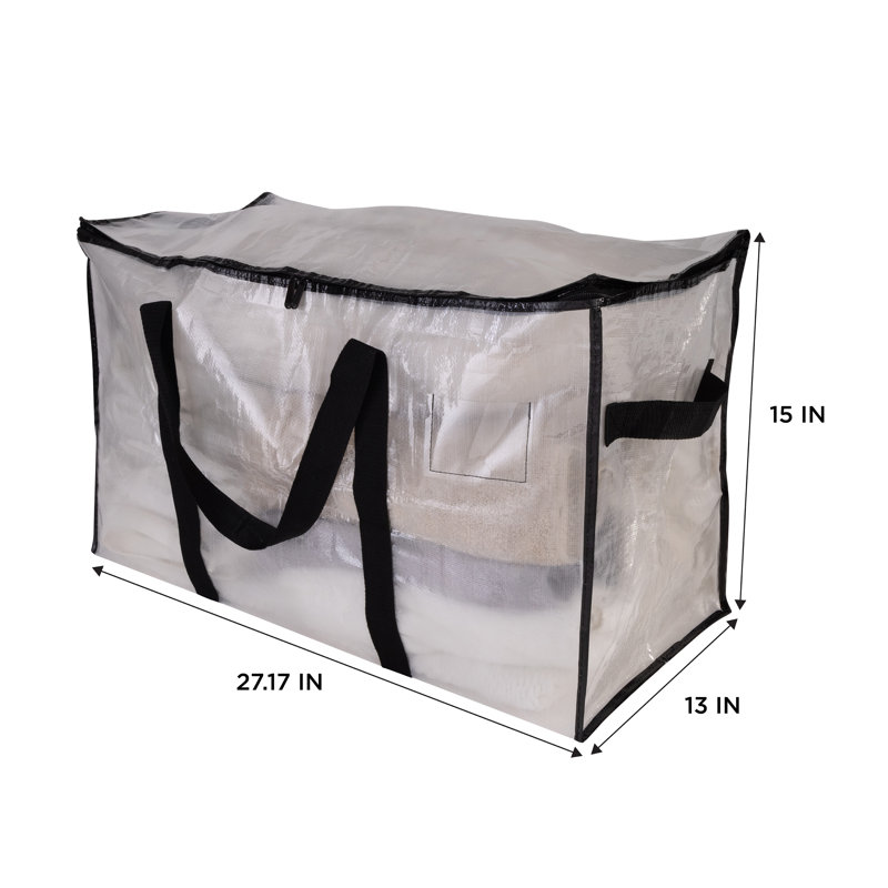 Rebrilliant 2 Pack Foldable Heavy Duty Storage Bags in Clear