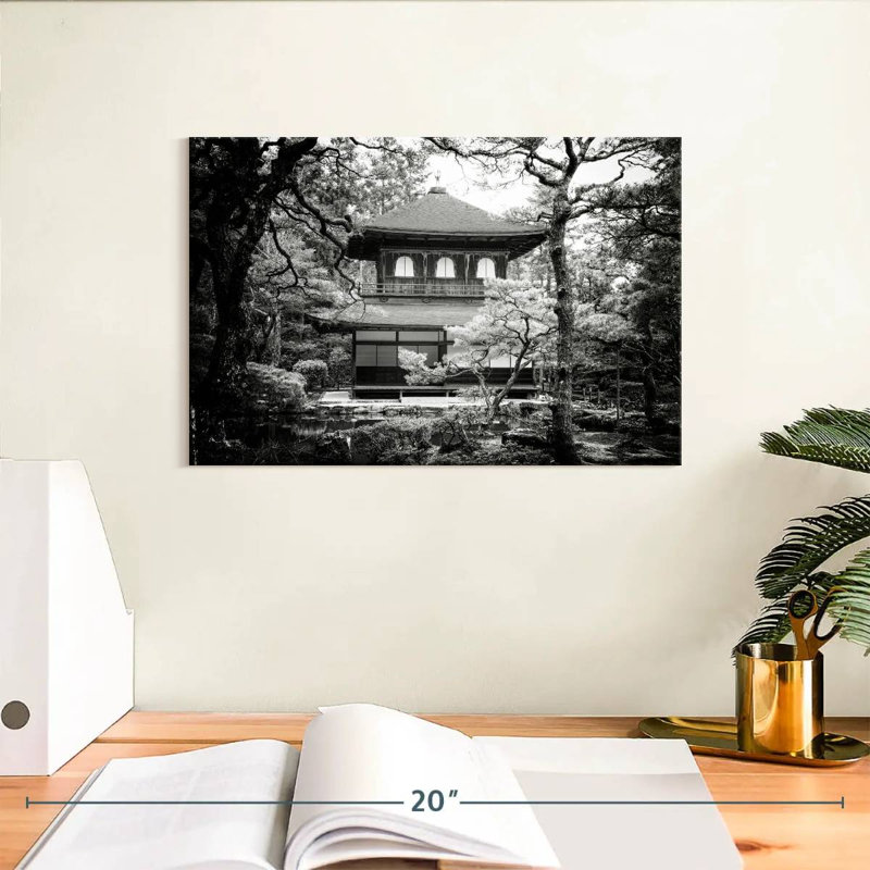 Temple Adella Ginkakuji, Kyoto, H 8 po x l 12 po