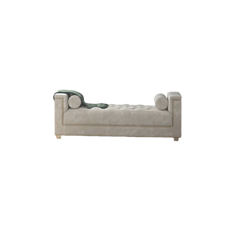 Banc rembourré en velours, H 22,4 po x l 78,74 po x P 29,92 po