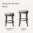 Maven Lane Alexander Backless Stool with Fabric Upholstery-1291850346-1291850348
