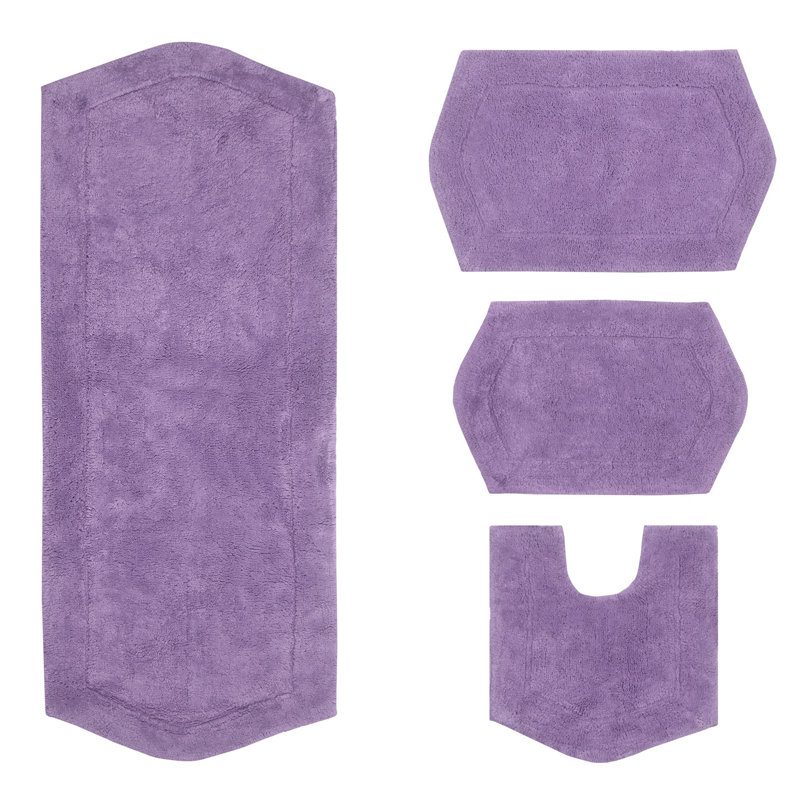 Ensemble de tapis pour salle de bain 4 pièces Morissette, Mauve