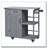 Outdoor Kitchen Island Fir Wood Prep Station Lockable Kitchen Cart with Stainless Top, Ample Storage Space-124609584